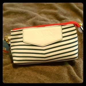Satin Smooth Nautical Print Makeup Toiletries Bag
